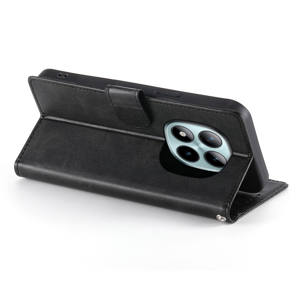 For Xiaomi Poco M8 Pro 5G/Redmi Note 15 Pro+ 5G (Global) Case Stand Wallet Calf Texture PU Leather Flip Phone Cover with Wrist Strap