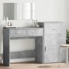 VidaXL 3-piece Vanity Set Concrete Grey Engineered Wood, Makeup Table, Jewelry Table, Dressing Table with Mirror, 3276521