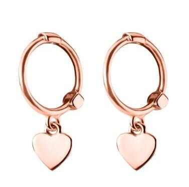 

Womens Fashion 925 Sterling Silver Small Heart Earring Drop Earrings For Young Girls Teen Wedding Gift Jewelry Brincos рожевий колір золота