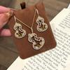 Edelstahl Tigerauge Stein Kürbis Perlen Halskette Ohrringe Neues Chinesisches Guochao Schmuckset Retro Leichter Luxus Schmuck Damen