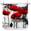 Watercolor Red Flower Shower Curtain Flowers and Plants Waterproof Polyester Bath Curtain For Bathroom Home Decor Accessories
