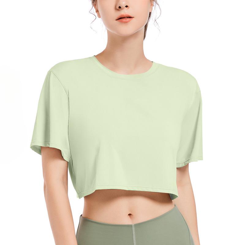 Women's Summer Cool Feeling Yoga Short Sleeve Quick Dry Casual Loose Fitness Outdoor Running Sports T-shirt