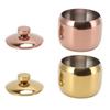 Stainless Steel Gold Seasoning Condiment Pot Spice Salt Sugar Pepper Container Jar Storage Organizer