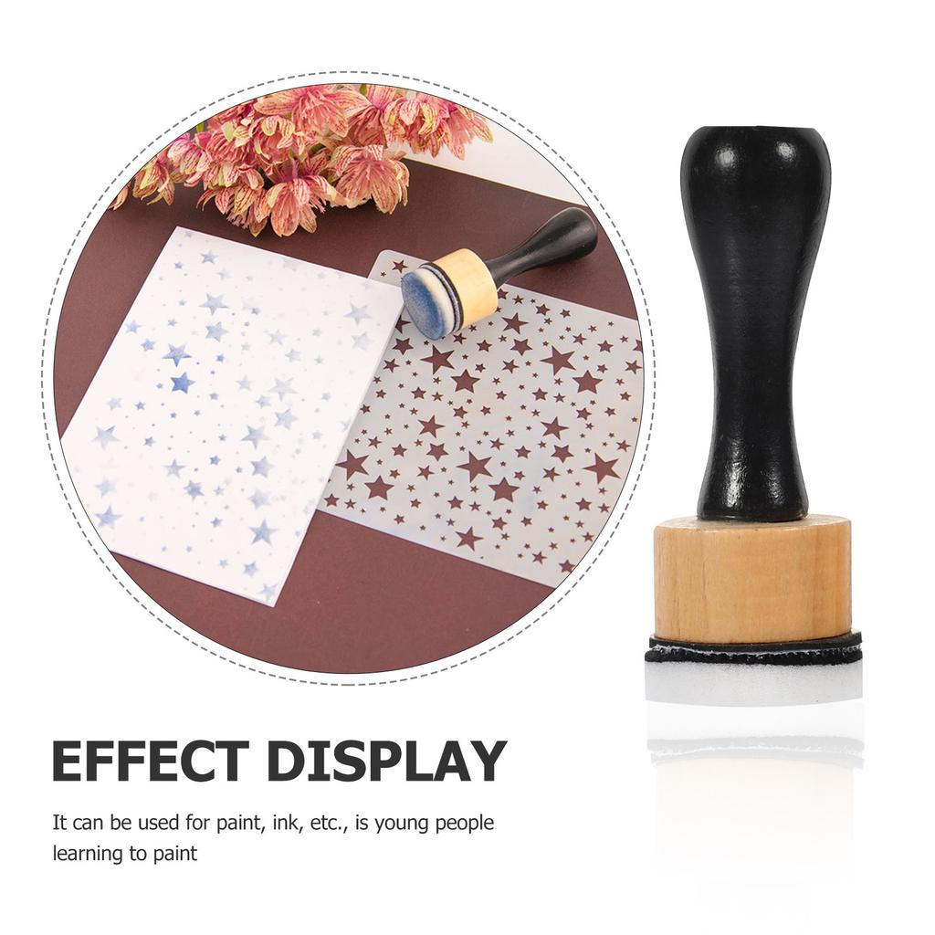 1Set Mini Ink Blending Tool Wooden Handle Sponge Paint Brush for DIY Crafts Scrapbooking Card Making Painting Supplies
