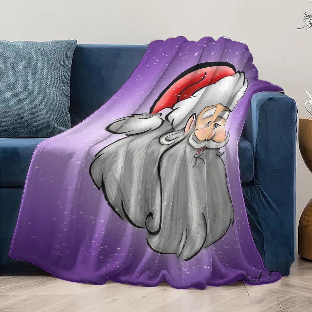 Tuniu Santa Claus Plush Blanket Cute Funny Christmas Gift for Kids and Adults Sofa Bed Decoration