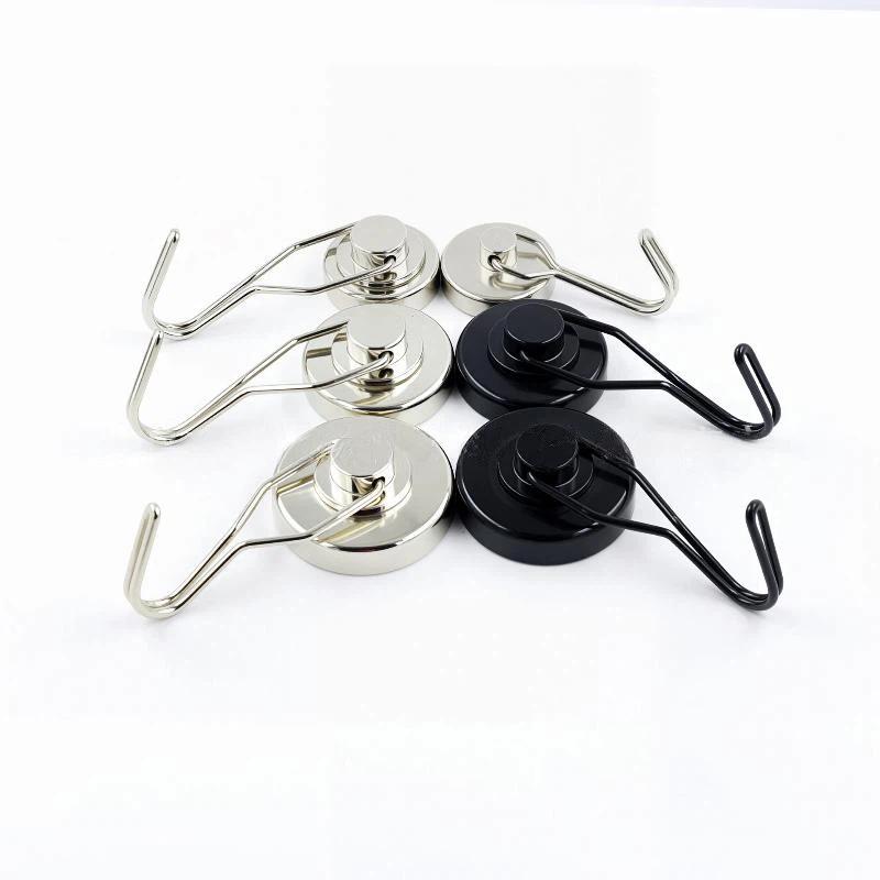 Heavy Duty Neodymium Magnetic Swivel Hooks Rust Resistant Rotatable Hanging Hook for Kitchen Garage Organization