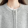 Srcr Damen Verdickter 100% Woll Reißverschluss Strick Cardigan
