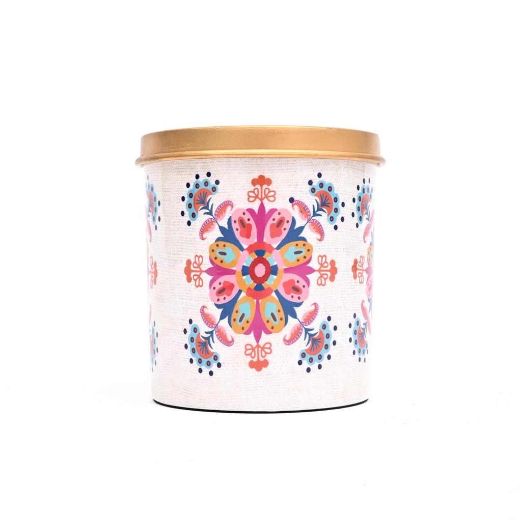 Runde Emailledose mit Deckel (Klein) – Luftdichter Aufbewahrungsbehälter für Snacks und Kekse