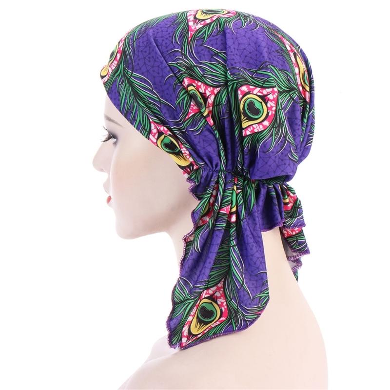 Traditional Turban For Women Hijab For Women Hair Wrap Street Dance Head Wrap For Women Hijab Caps Floral Chemo Beanies