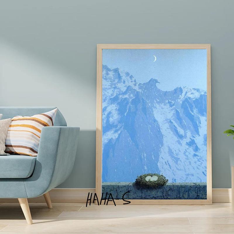 Surrealist Paintings Poster Rene Magritte Painting Canvas Prints Wall Decor Surrealist Wall Art Contemporary Art Wall Decoration