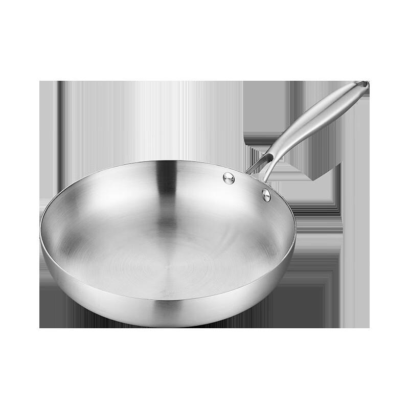 ZISIZ Thickened 304 Stainless Steel Frying Pan