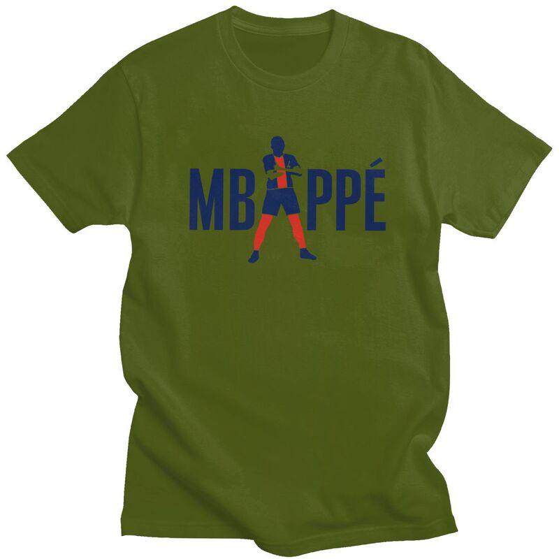 Individuelles Fußball Mbappes T-Shirt für Herren 100% Baumwolle T-Shirt Freizeit-T-Shirts Kurze Ärmel Fußball-Liebhaber T-Shirt Kleidung