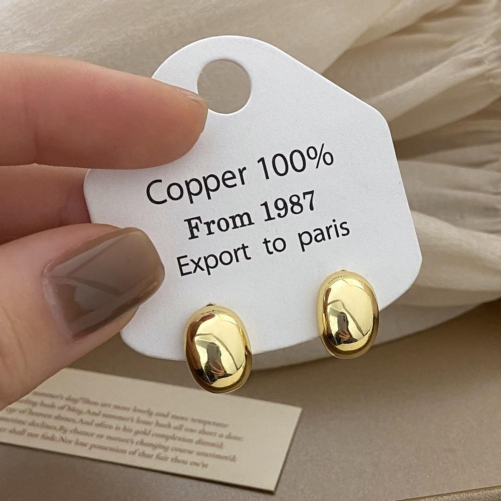 

925 Silver Needle Smooth Half Round Small Stud Earrings Unusual Gold Color Crescent Earrings Boucles D oreilles Fashion Jewelry