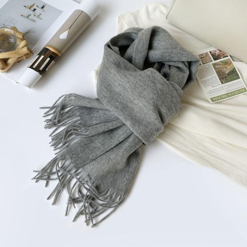 Women S Thick Warm Wool Scarf With Printed Logo For Winter Fashion