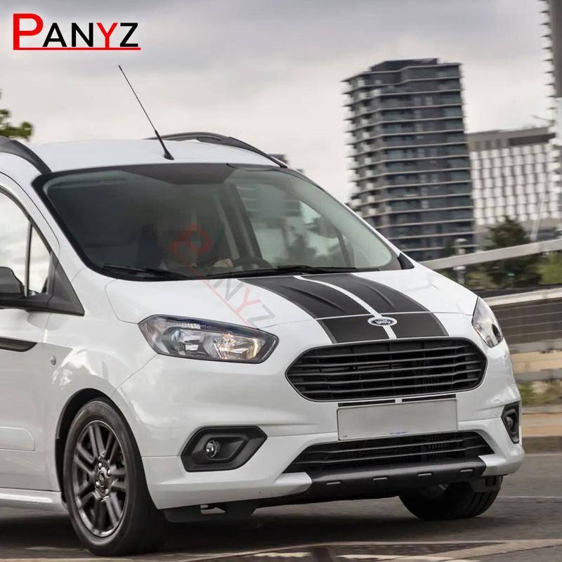 4Pcs Car Hood Cover Engine Line Stickers Vinyl Rear Door Decals For Ford Transit Courier Camper Van Exterior Tuning Accessories
