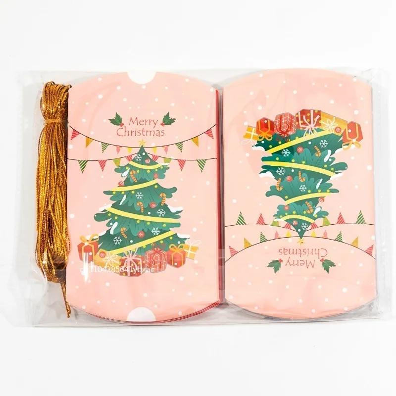 20-60 Stück Weihnachten Bronzing Kleine Geschenkbox Feiertagsparty Süßigkeiten Keks Snack Geschenk Mode Einfache Verpackung Kissenform Karton