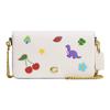 Mila 20 Sticker Print Design Leather And Signature Coated Canvas Crossbody Bag Small Women Bags White CCD24-B4CAH