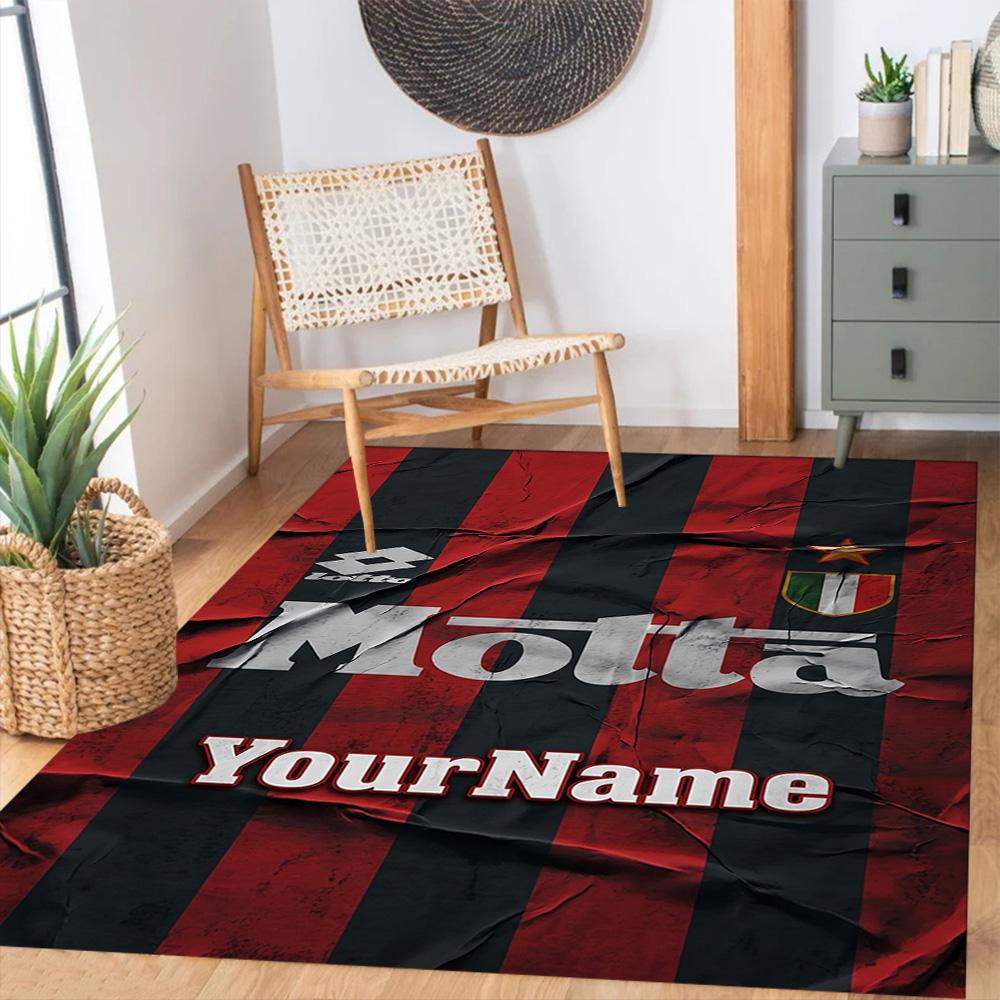 Ac Milan Customize Text Carpet Perfect for Kitchen Outdoor Dining Room Playrooms Anti-slip Rug Office home decor Perfect Gift for Women/Men