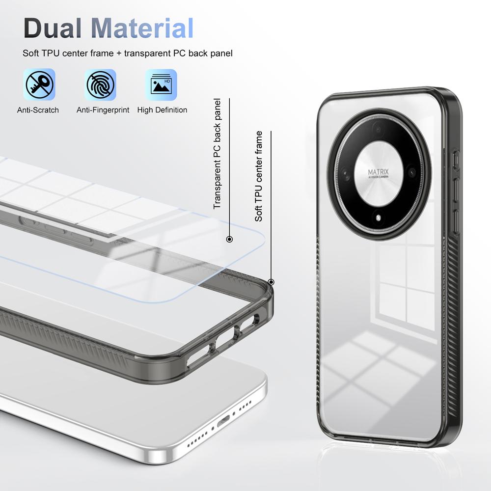 KEYSION Transparent Case for HONOR X9b 5G X9A 5G TPU+PC Anti-slip HD Clear Shockproof Phone Cover for Huawei Magic 5 6 Lite 5G