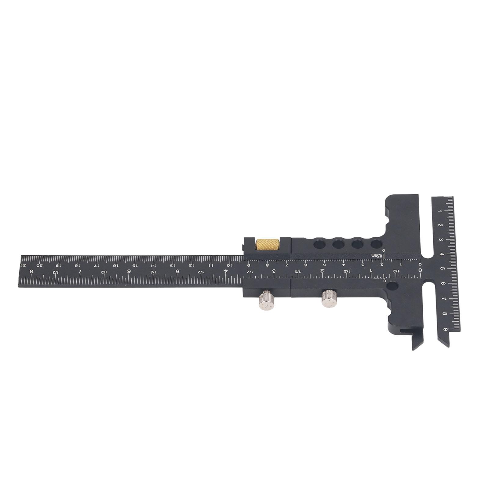 

T Shaped Woodworking Ruler 0‑100mm 0‑210mm Range Aluminum Alloy Marking Gauge Caliper Measuring Tool