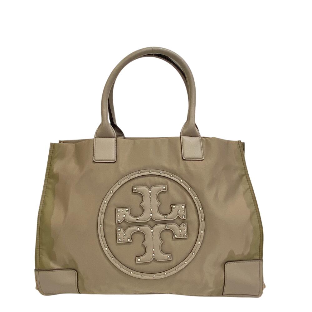 

Tory Burch Logo, studs Nylon Ella Tote Bag gray Nylon Women Used
