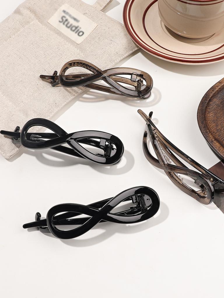 4Pcs Paris French Hair Barrettes for Women Thick Hair,Hair Clip Tortoise Shell,Strong Hold Grip No Slip Styling Hair Accessories