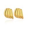 C Shape Hoop Earrings for Women Stainless Steel Gold Color Multilayer Irregular Piercing Stud Earrings New Trendy Jewelry Gifts