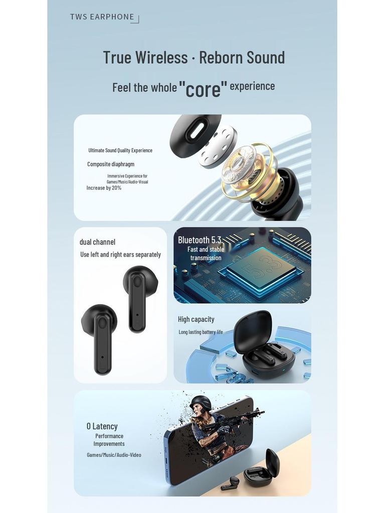 F11 Mini Wireless Bluetooth Gaming Earbuds: Casual Sports, Low Power Consumption TWS Hot Seller