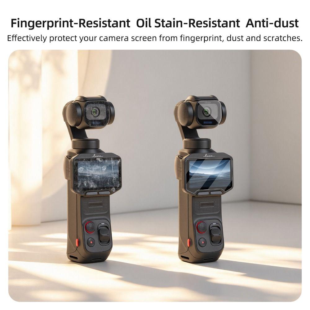 Tempered Glass Lens Films HD Protective Films for Insta360 Luna Pro Gimbal Camera Accessories