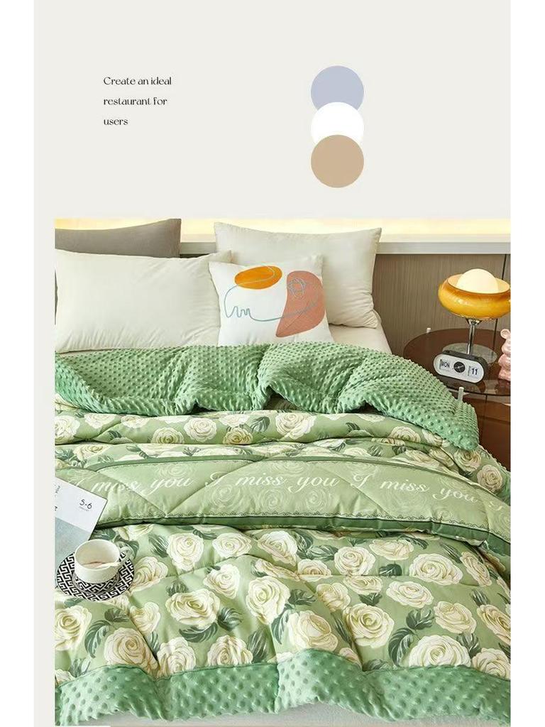 Popular Class A Bean Velvet 3D Massage Quilt – Four Seasons, Lightweight, and Warm for Home or Dormitory Use