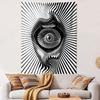 Hypnotic Eye Optical Illusion Artwork Patterned Tapestry Decorative Wall Hanging, Home Bedroom Living Room Decor