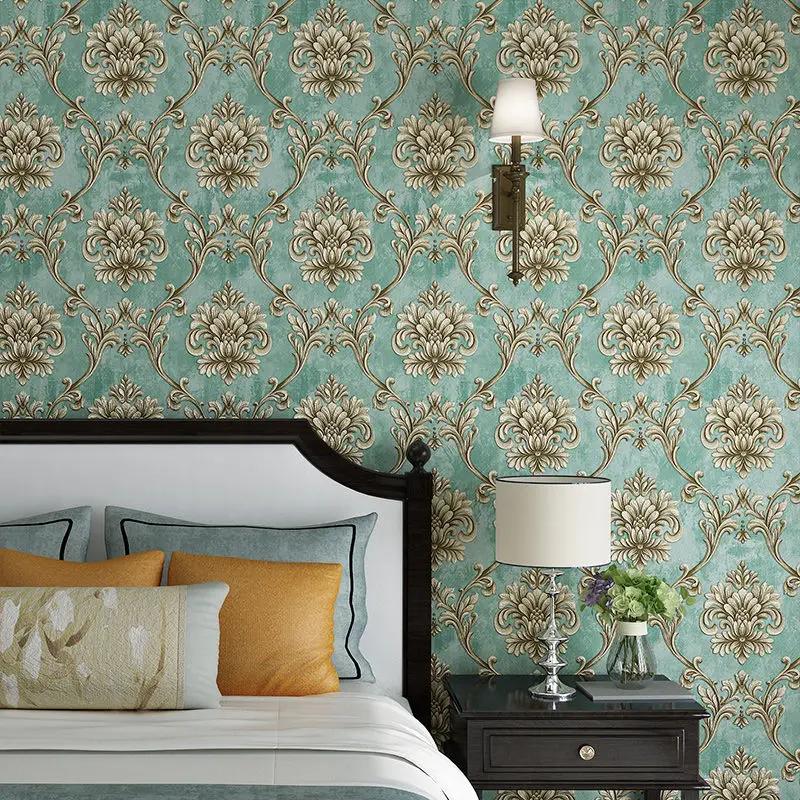 Zesílené samolepky na zeď v evropském stylu 3D do obývacího pokoje Samolepicí domácí dekorace Netkané tapety Tapeta na pozadí do ložnice