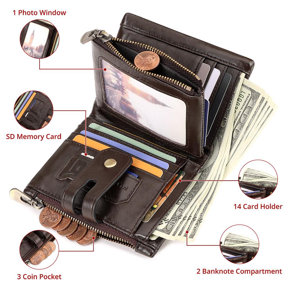 Short Leather Wallet, First Layer Cowhide Card Bag