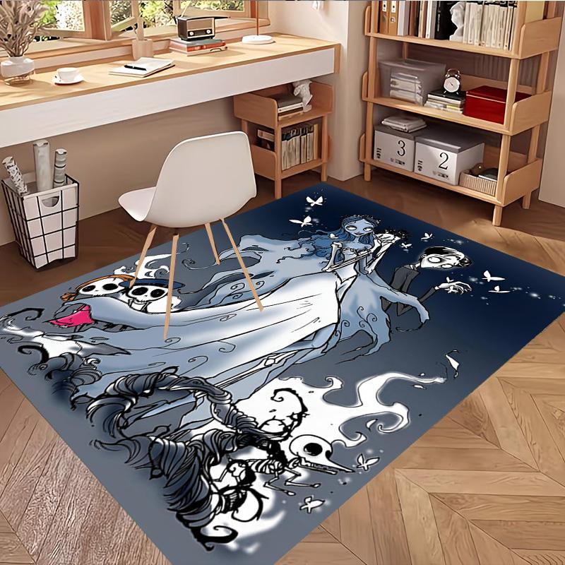 Corpse Bride Print Rug, Washable Floor Carpet, For Entryway Dorm Laundry Room Office Study, Home Decor Birthday Christmas Gift
