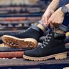 Men's Winter Boots, Casual Leather Short Boots, Snow Boots, Flat Boots, Fashionable and Comfortable British Style