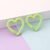 5pcs Macaroon Color Peach Heart Keyring Heart Shape Love Keychain Clips  Fishing