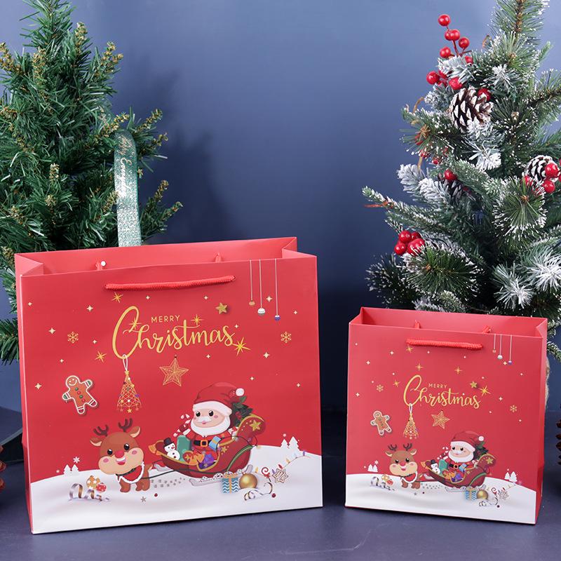 Red Christmas Gift Tote Bag for Christmas Eve Apple Packaging