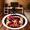 1pc Witch Pumpkin Round Chair mat Area Rug - Non-Slip, Floor Mat for Office, Bedroom, home decor Christmas Gift p0811307