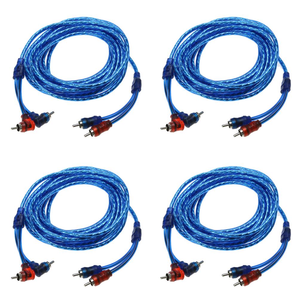 1-5PCS Car Pure Copper Audio Cable Subwoofer Amplifier Audio System Modification 2 RCA To 2 RCA Wire Automotive Signal Cable 5 M