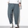 Cotton Linen Pants Men Baggy Casual Trousers Male Walking Wide leg Loose Sweatpants Chinese Summer Jogger Pants