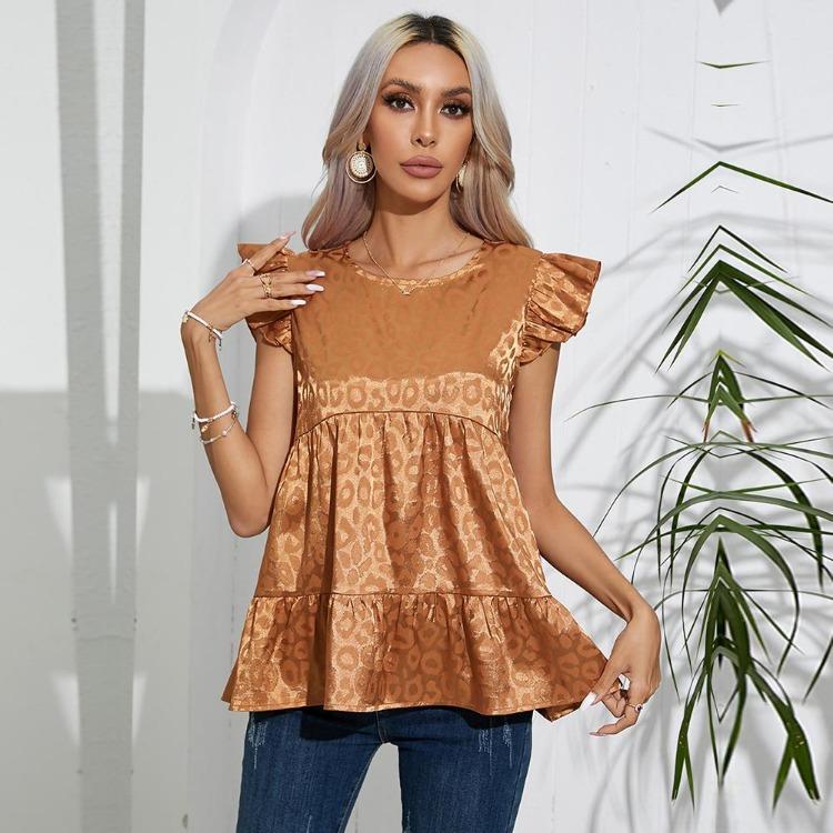 

Women s Round Neck Jacquard Simulated Silk Tank Top Blouse Shirt Spring Summer 3XL