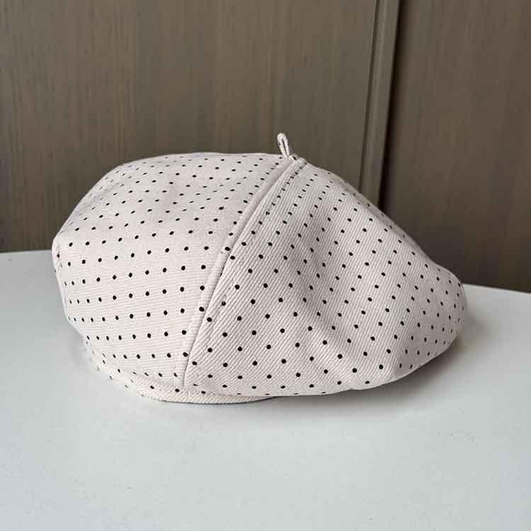 Temperament Polka Dot Beret Lady Spring And Autumn Literary Retro Pumpkin Hat Octagonal Painter Hat