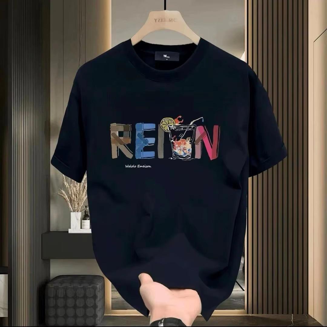 

Colorful Letter Cocktail Print TShirt Unisex Women Abstract Art Graphic Tee Unisex Casual Cotton Short Sleeve Tops yk top S