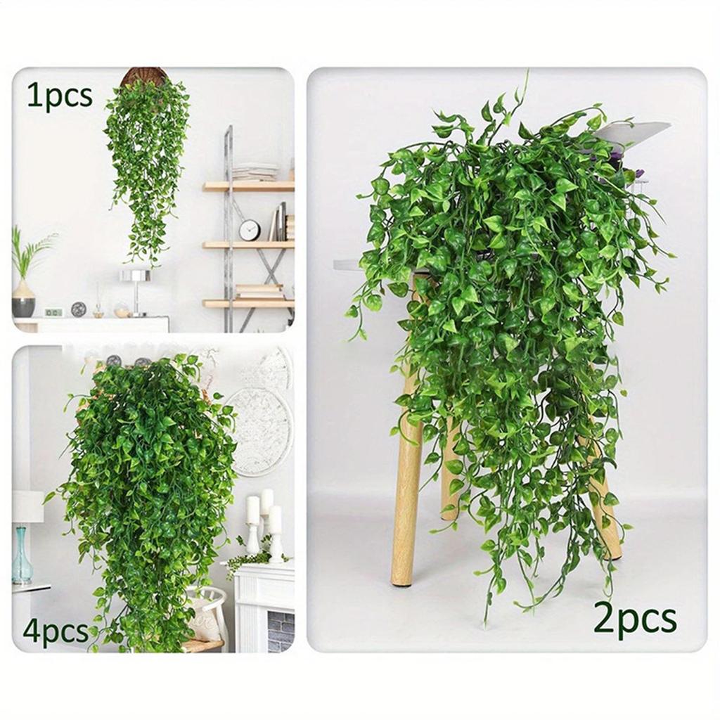 Fake Plants 2-Piece UV-Resistant Artificial Greenery Indoor Fake Greenery For Bedroom For Home Living Room Bedroom Bathroom