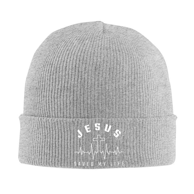 Jesus Cross Beanie Hats Skullies Beanies Jesus Saved My Life Knitted Hat Unisex Warm Soft Caps Autumn Winter Trendy Bonnet Hats