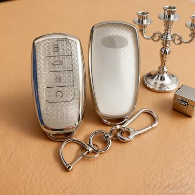 White Diamond TPU for Chery Omoda 5 C5 Tigo 7 8 Pro Max Tigo 7 8 Plus Arrizo 5 Plus Smart Remote Car Key Case Cover Fob Holder