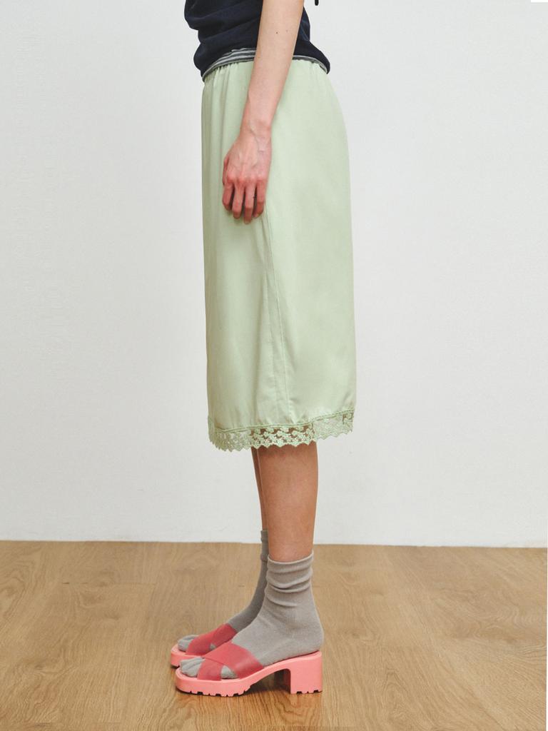 Peullijeupeulojegteu Lace Midi Skirt, Mint