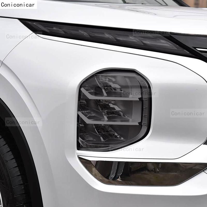 For Mitsubishi OUTLANDER 2022-2024 Car Headlight Smoked Black TPU Protective Film Front Light Tint Change Color Cover Sticker
