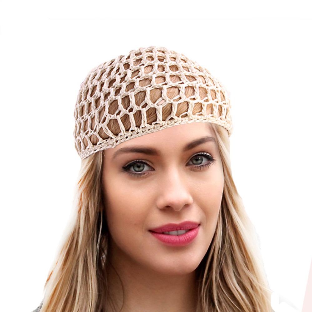 Turban Hat Black Wig Caps Handmade Crochet Hair Snood Fashion Mesh Hair Net  Casual