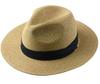 XL 61-64cm Kapelusz Panama - Słomkowy Kapelusz Przeciwsłoneczny z Szerokim Rondem dla Mężczyzn i Kobiet, Duży Rozmiar Plażowy Fedora, Letni Kapelusz na Dużą Głowę (55-60cm Również Dostępne